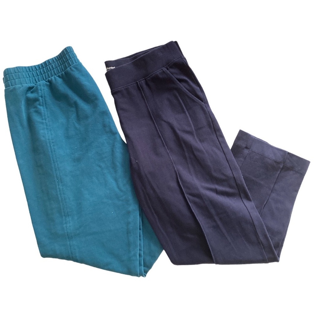 Talbots Bundle Navy & Teal Pull On Casual Pants - Size Medium